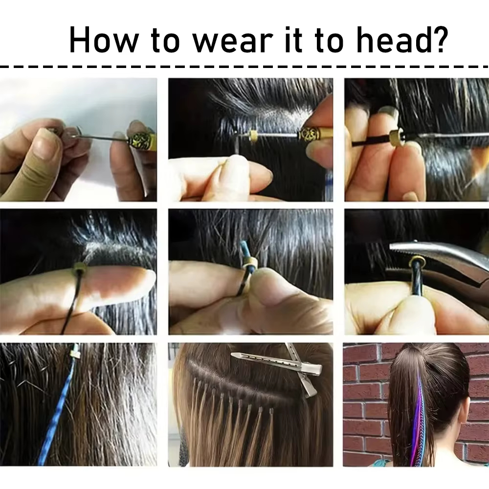 Extensions de cheveux synthétiques colorées I-Tip