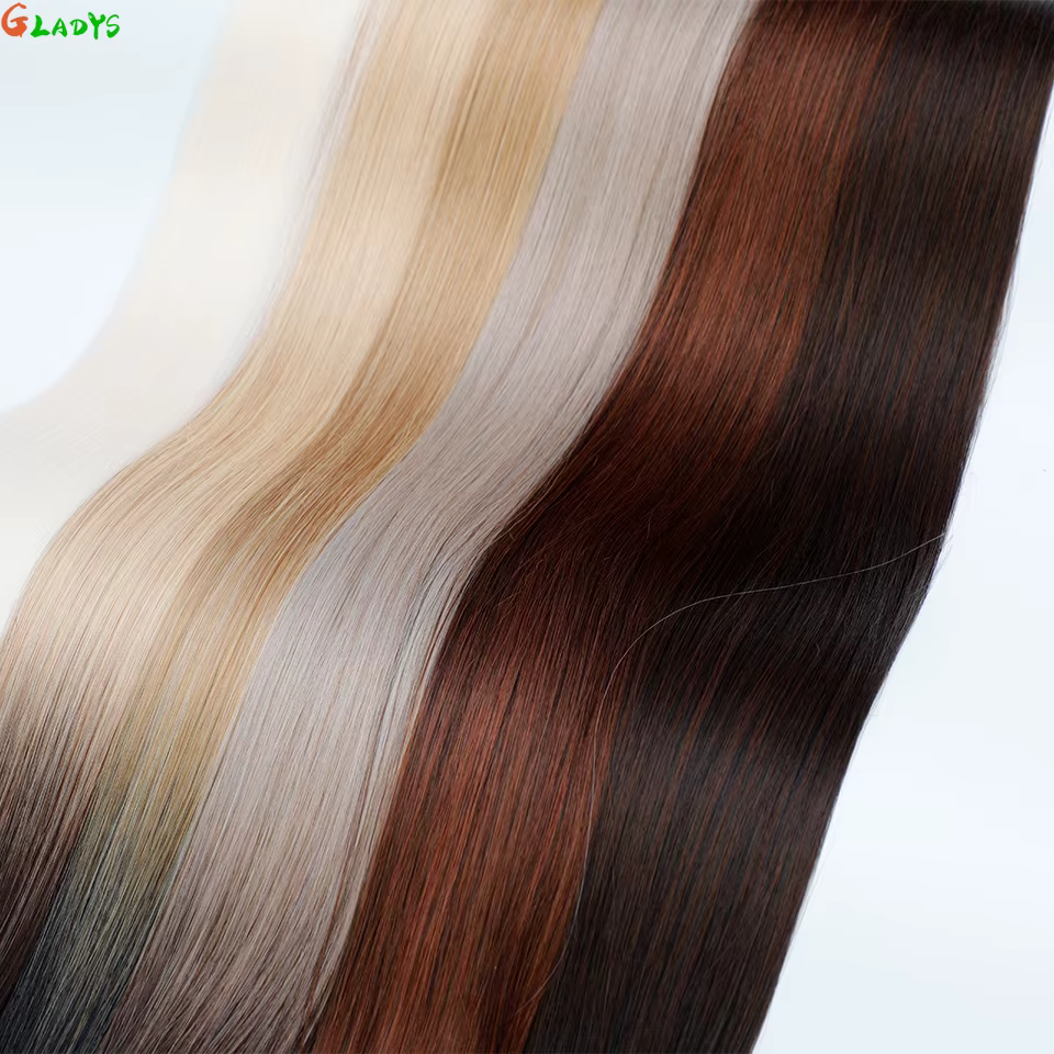 Extensions de cheveux lisses ombrées brunes