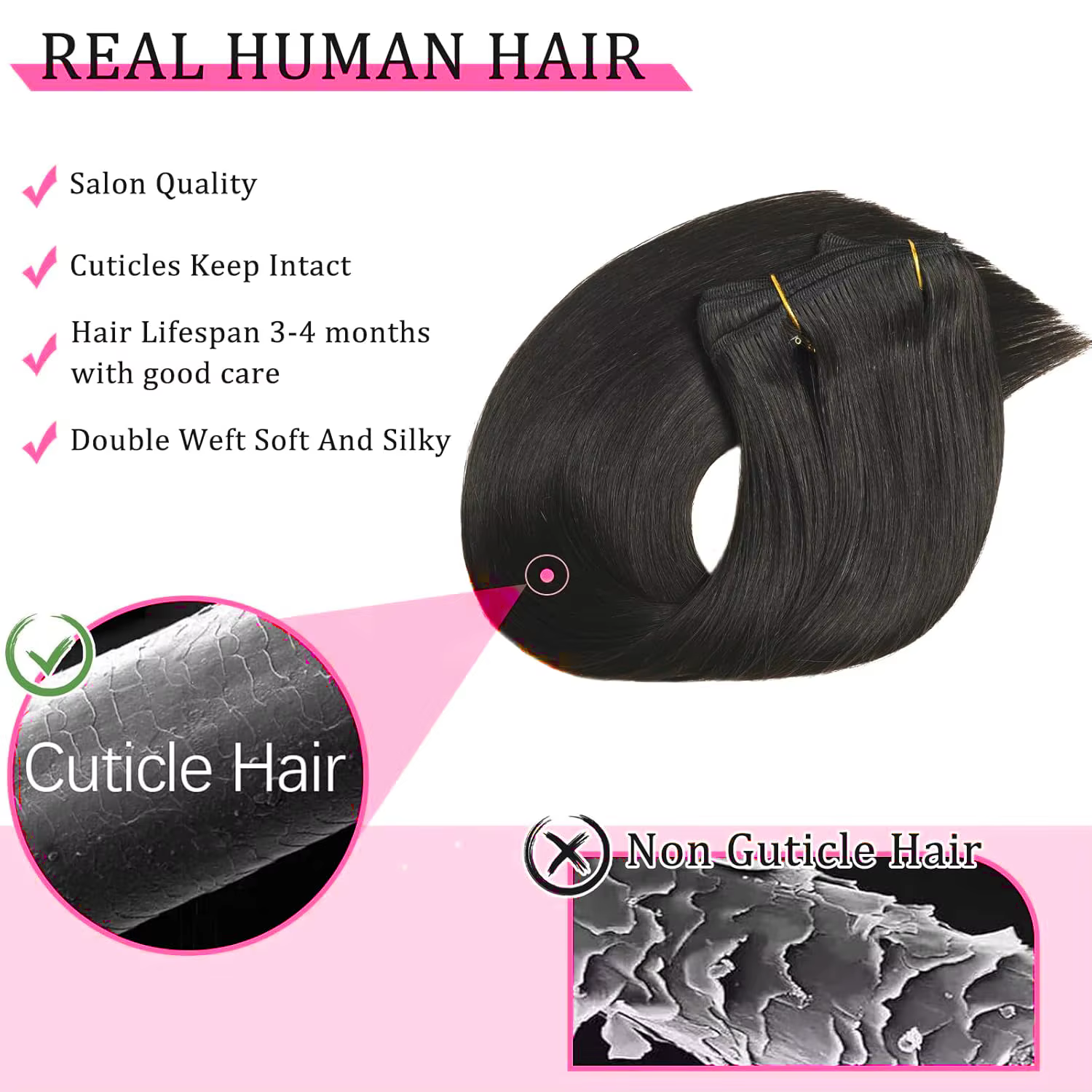 Extensions de cheveux à clipser