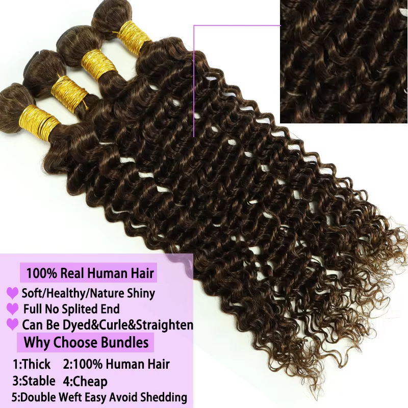 Extensions de cheveux humains Deep Wave