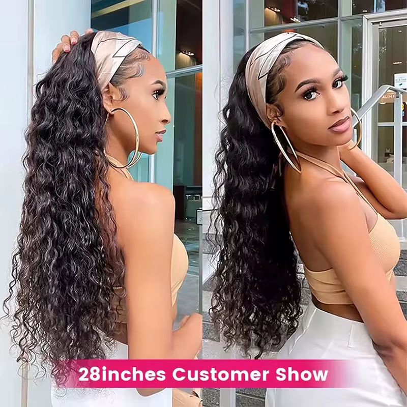 Perruques bandeau 200 densité en cheveux humains pour femmes