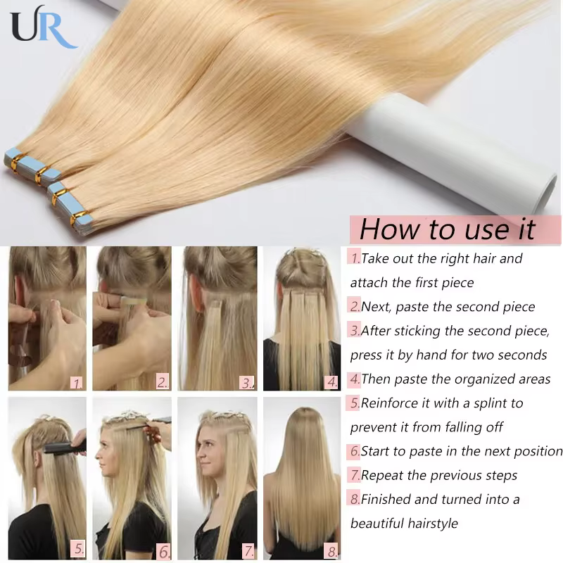 Extensions de cheveux à bande Invisible 100%