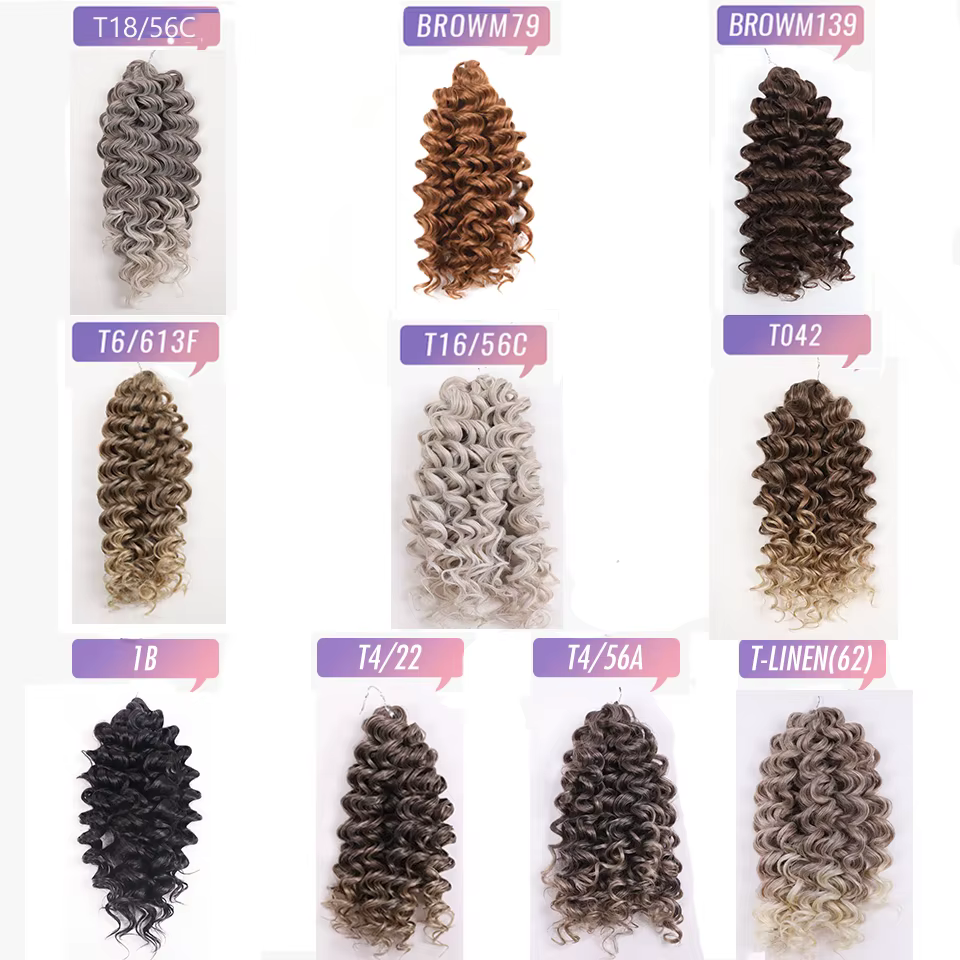 FREEDOM synthétique vague bouclée tressage Extensions de cheveux 12 pouces profond bouclés tresse