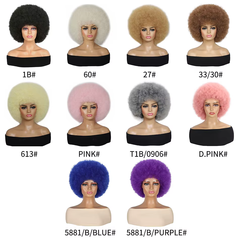 Perruque Afro bouclée blonde pour femmes noires