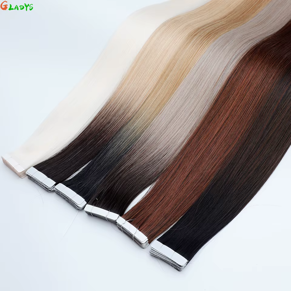 Extensions de cheveux lisses ombrées brunes