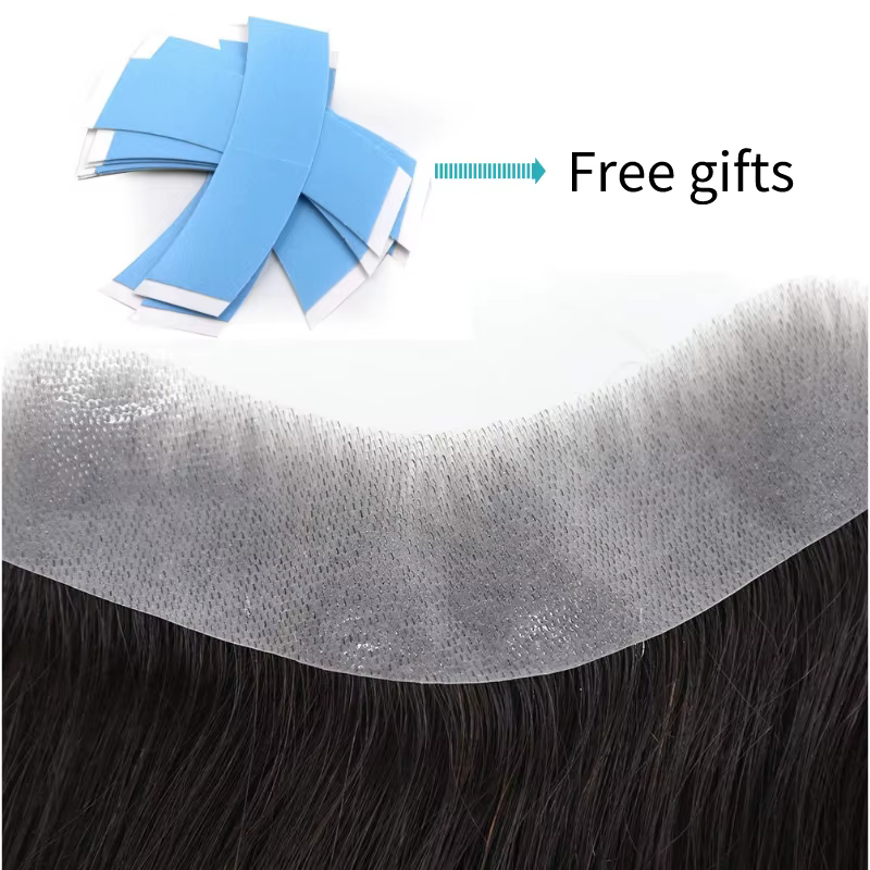 Perruque toupet de cheveux humains naturels