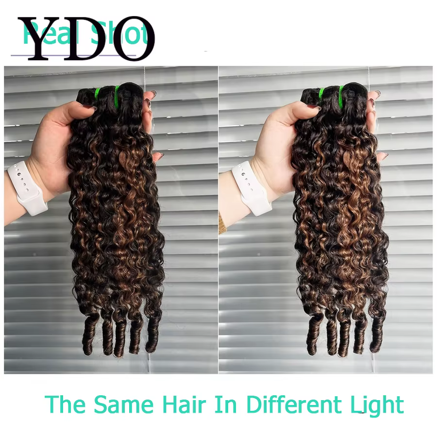 Extensions de cheveux vierges bouclés blonds birmans 1b/30 avec closure HD invisible 2x6 et raie profonde