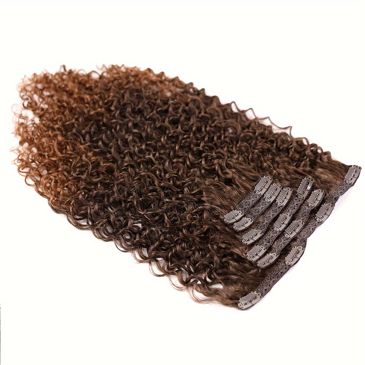 Extensions capillaires synthétiques crépues bouclées à 16 clips