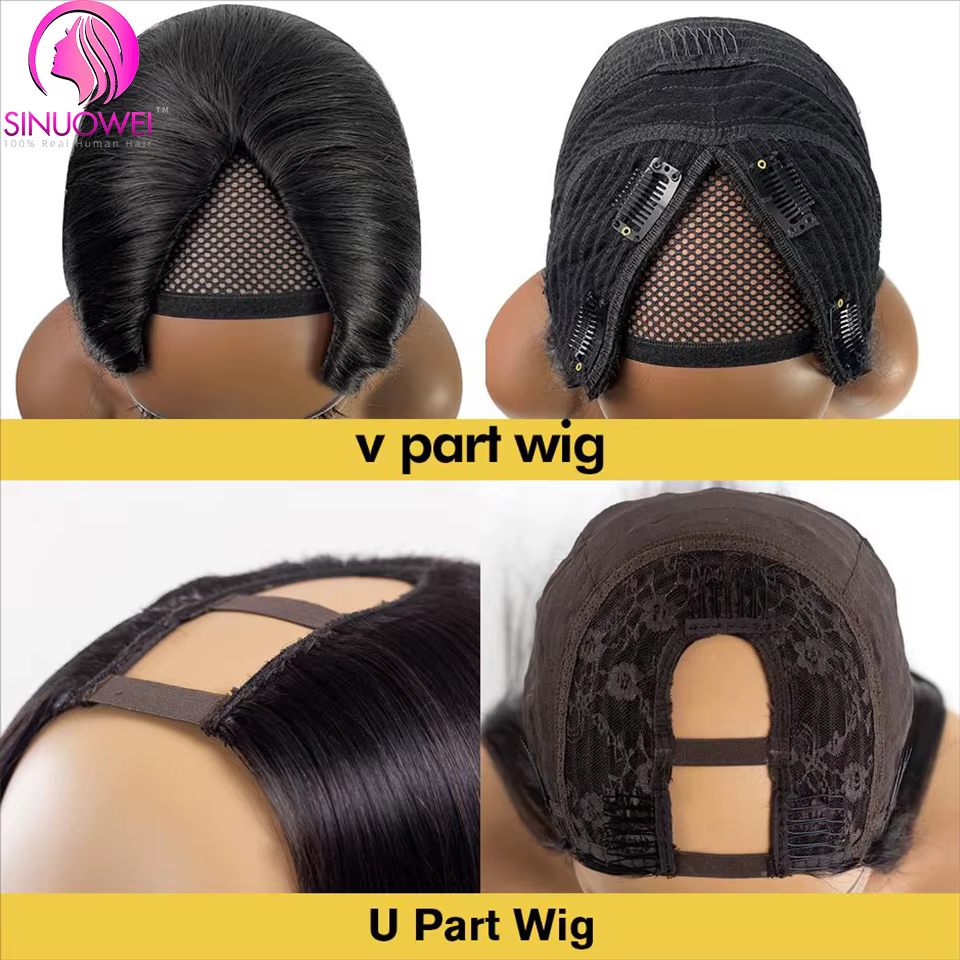 Perruque brésilienne en U/V 100 % cheveux humains