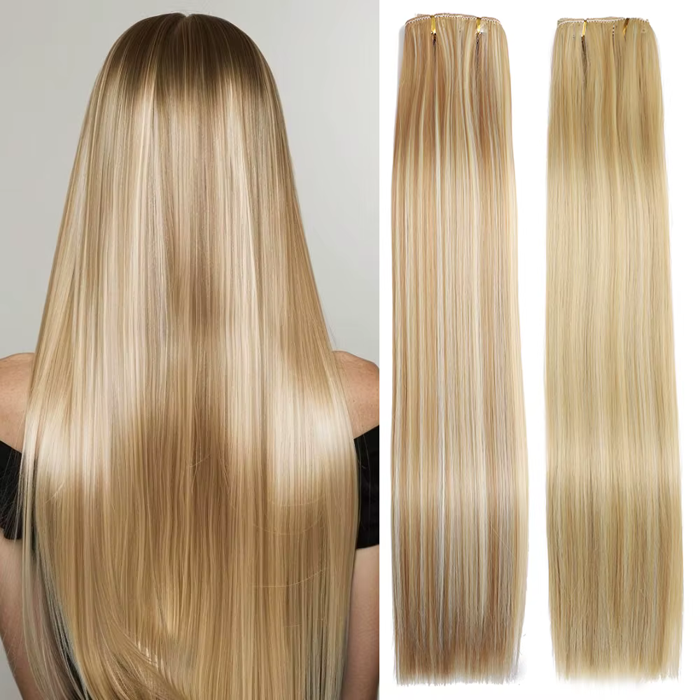 Extensions de Cheveux Synthétiques Longs et Lisses