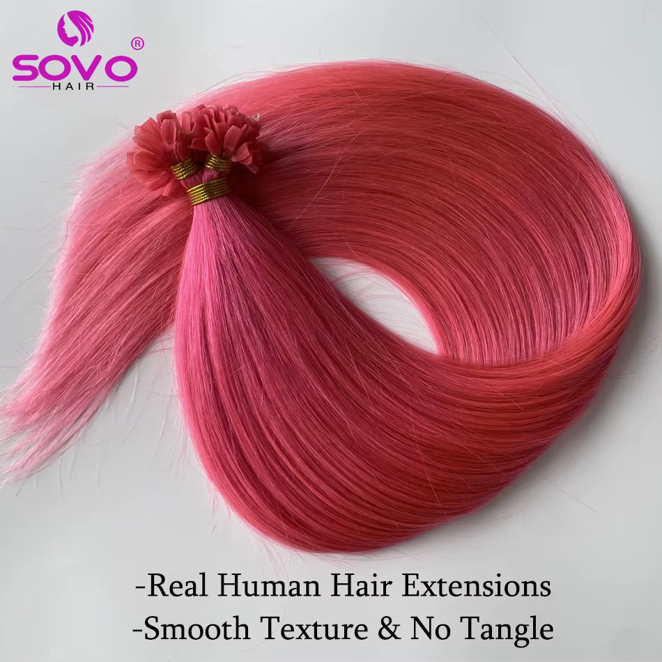 Extensions de cheveux humains pré-collées à pointe en V