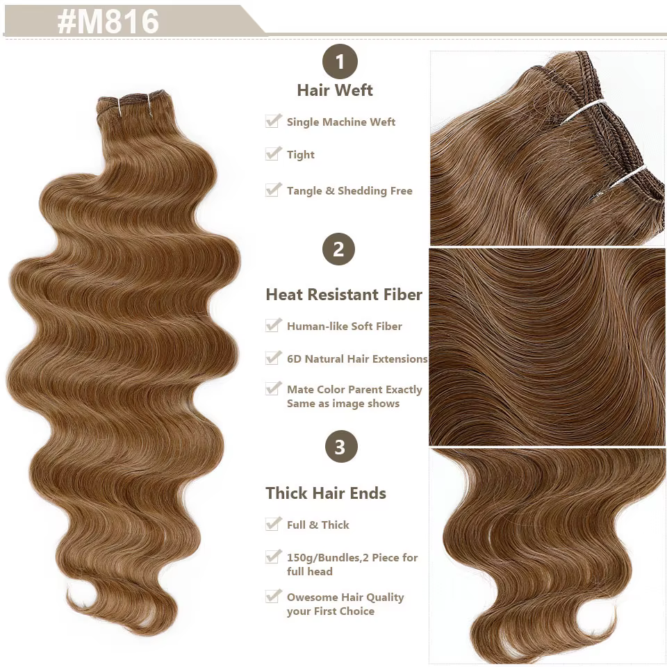 Magicae 30 pouces 200g/pièce Extension de cheveux synthétiques haute température ondulés gris