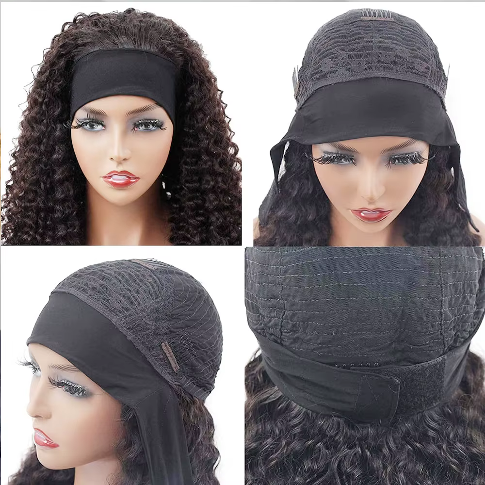 Perruques bandeau en cheveux humains sans colle