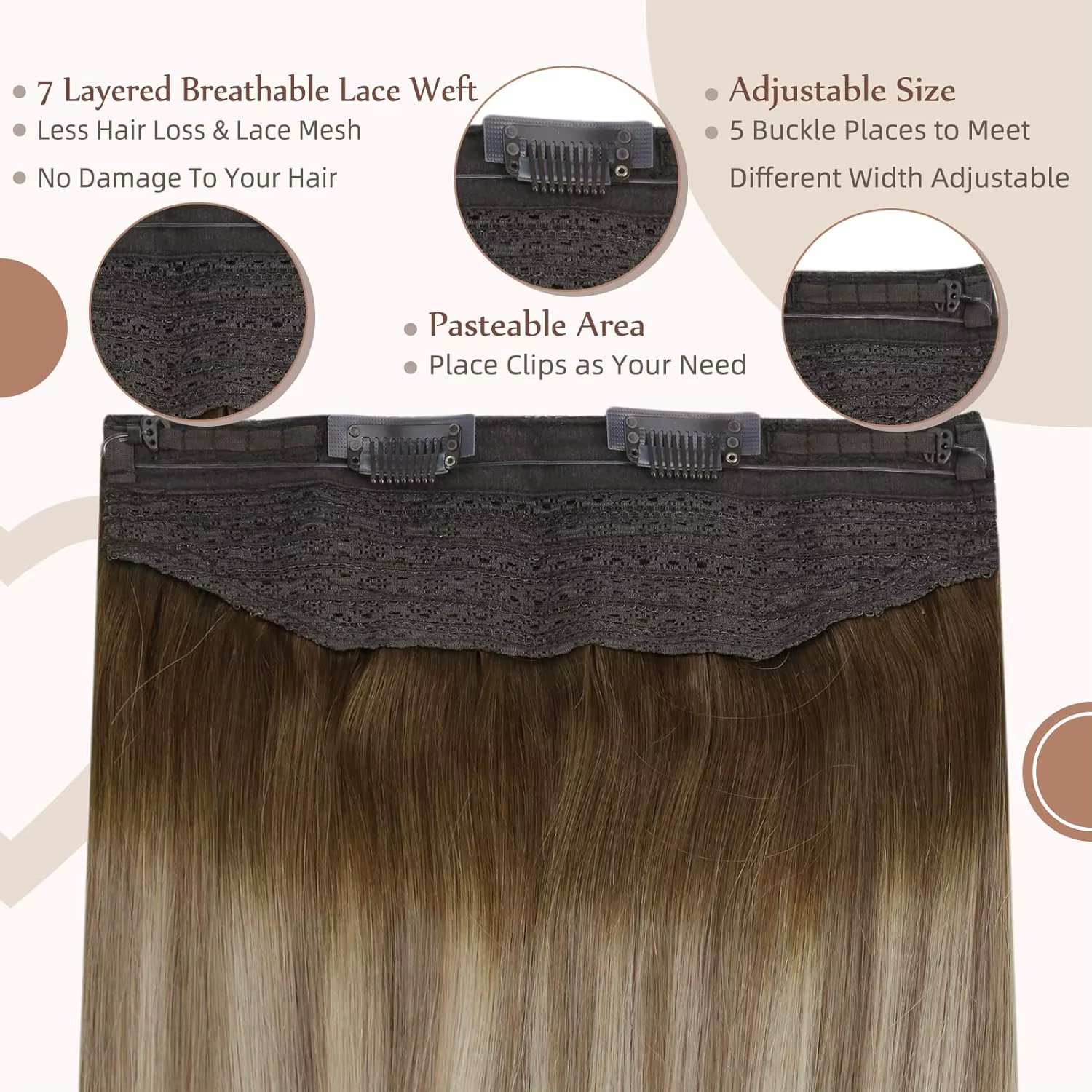 Extensions capillaires Full Shine Fish Line pour femmes