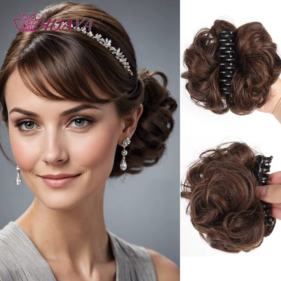Chignon synthétique à griffes pour femmes