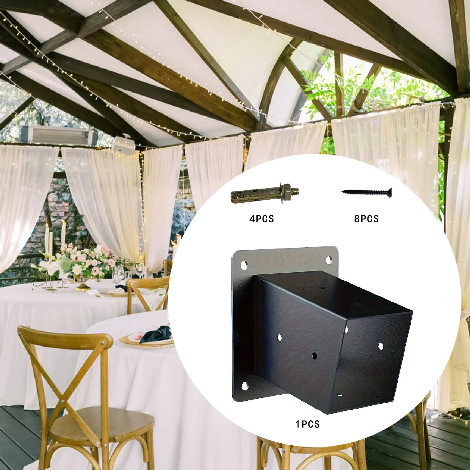 Support de tonnelle de toit incliné à 15 degrés, menuiserie, support de gazébo en bois pour parc, Patio, zones de divertissement, cabine en rondins, cour