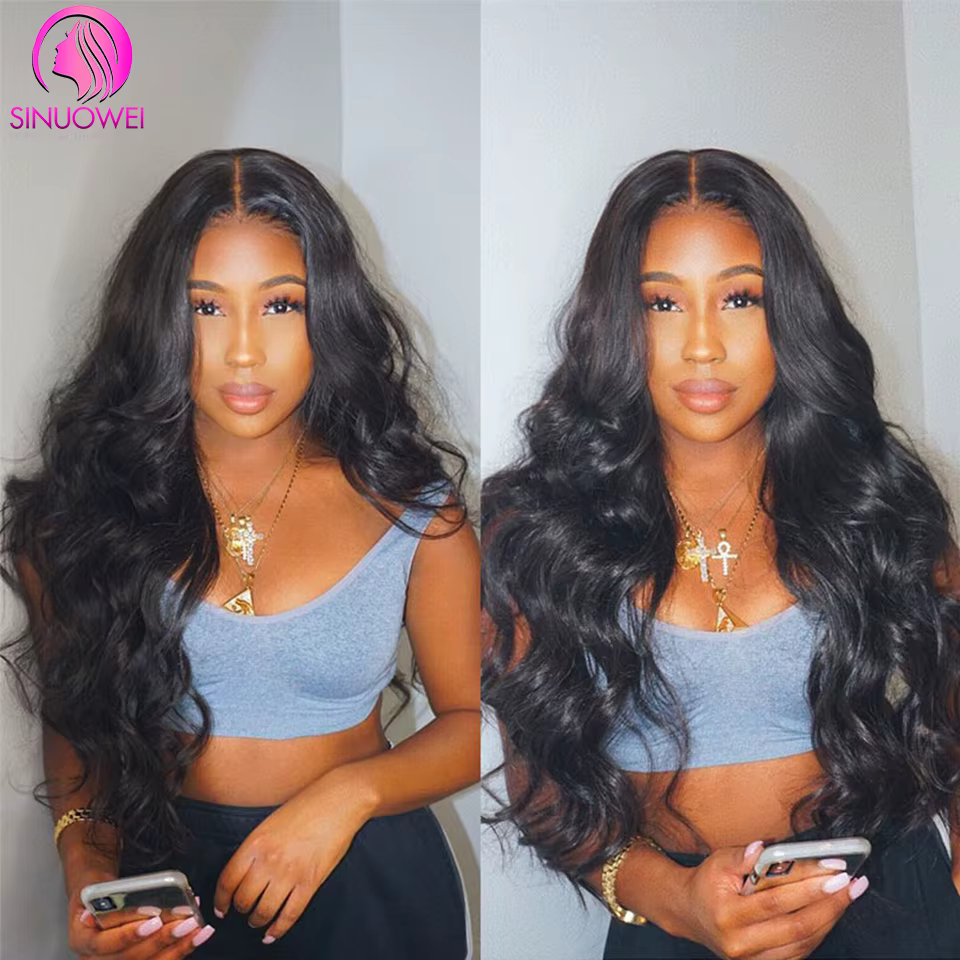 Perruque Sinuowei U V Part Body Wave en cheveux humains pour femmes