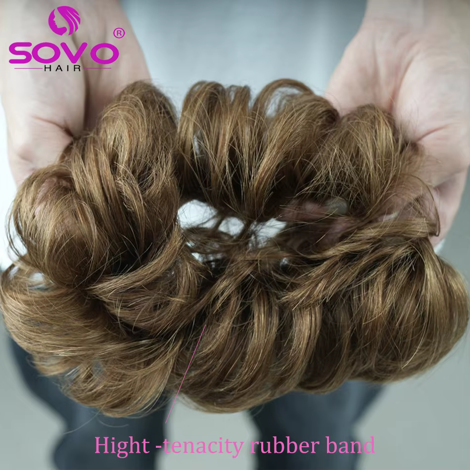 100% cheveux humains chignon vrais
