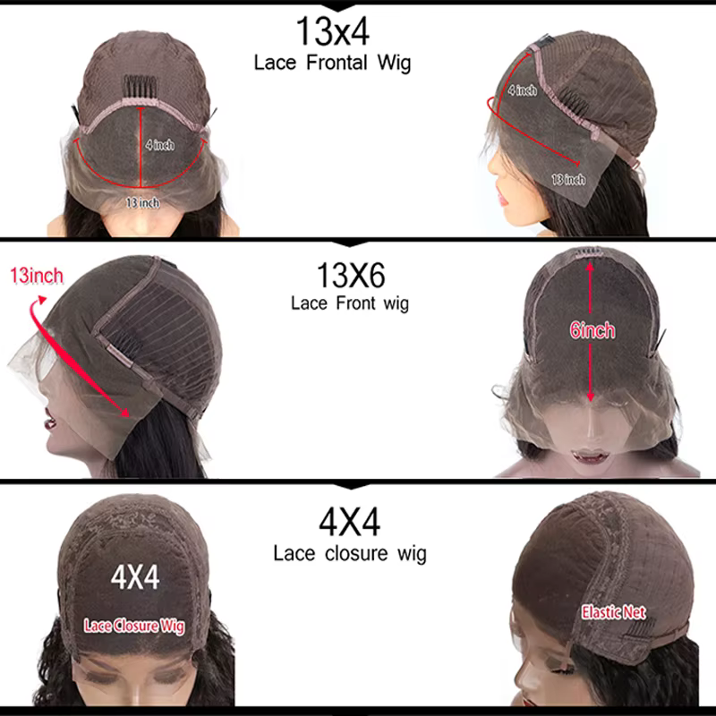 4X4 fermeture dentelle perruque Pixie court bouclés Bob coupe émoussée