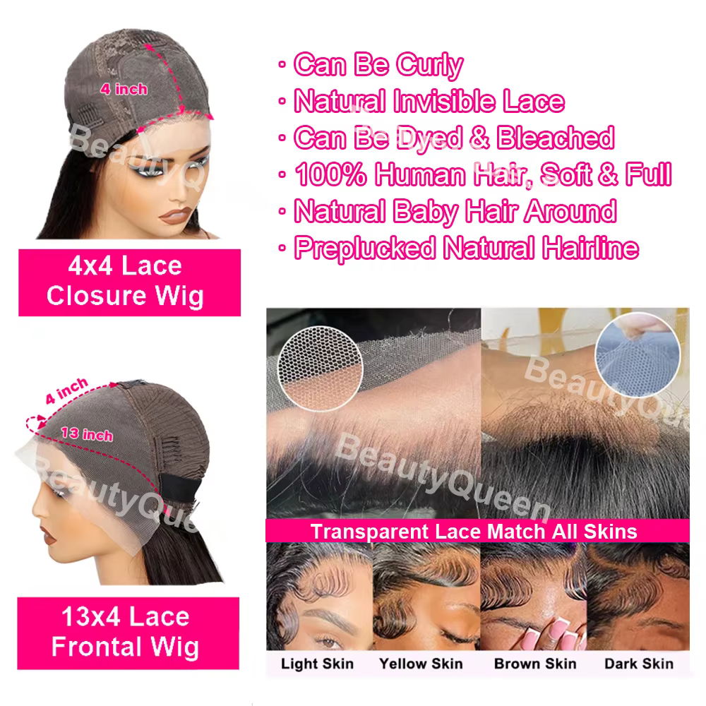Perruques Lace Frontal Bob en Cheveux Humains Vierges Bruts 100% Naturels