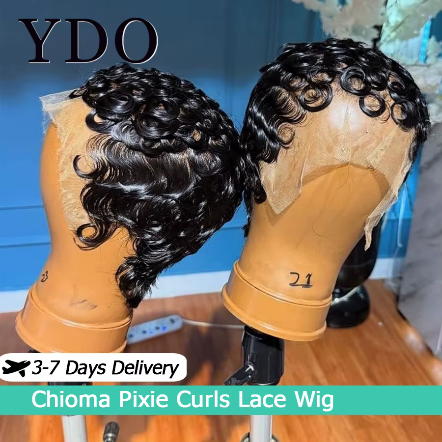 Perruque courte bouclée Chioma avec ligne de cheveux pré-épilée