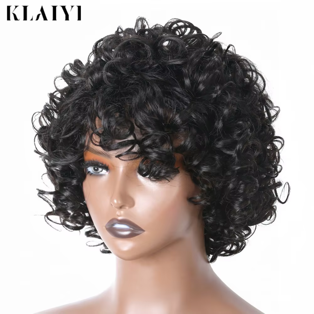 Klaiyi Hair – perruque de cheveux humains courts