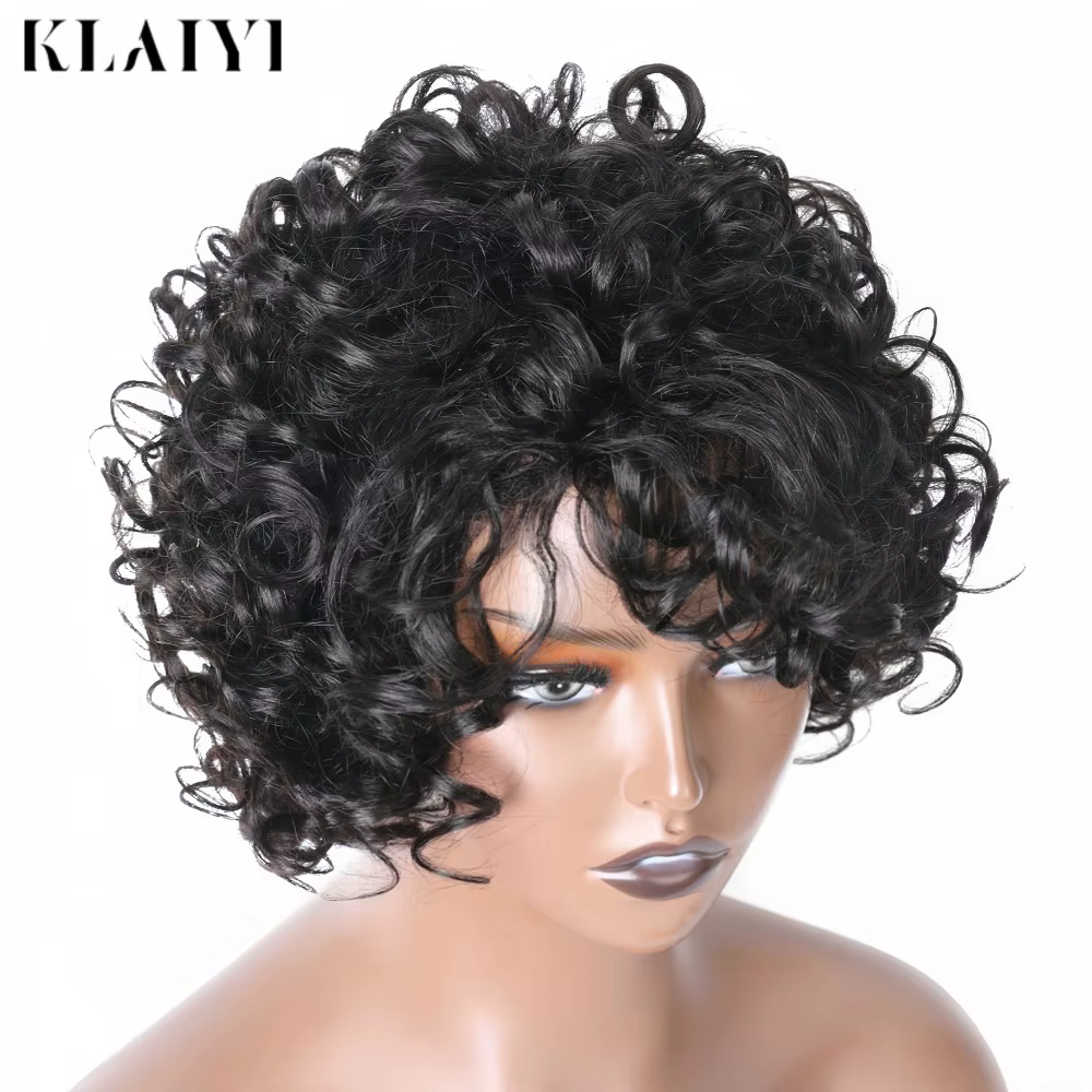 Klaiyi Hair – perruque de cheveux humains courts