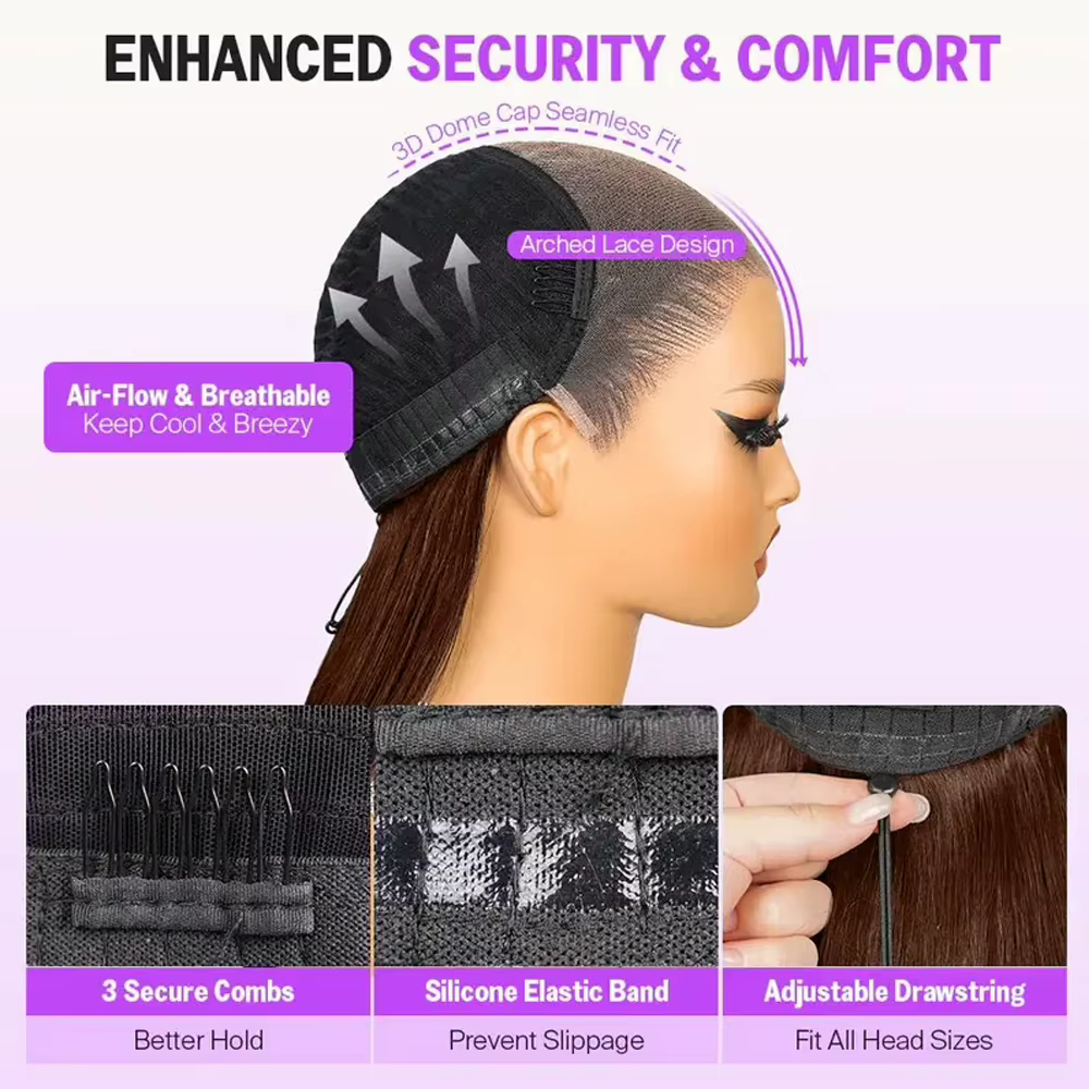 4 # Perruque Lace Front Wig naturelle sans colle