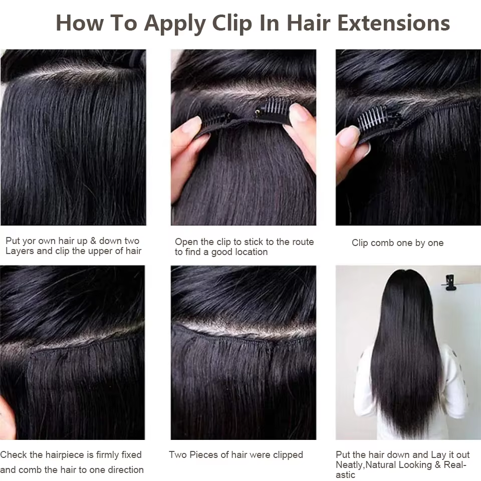 24 pouces 200 grammes M888 Ombre Blonde 27/613 4Clips dans les Extensions de cheveux raides Bio résistant à la chaleur doux Nature postiches synthétiques