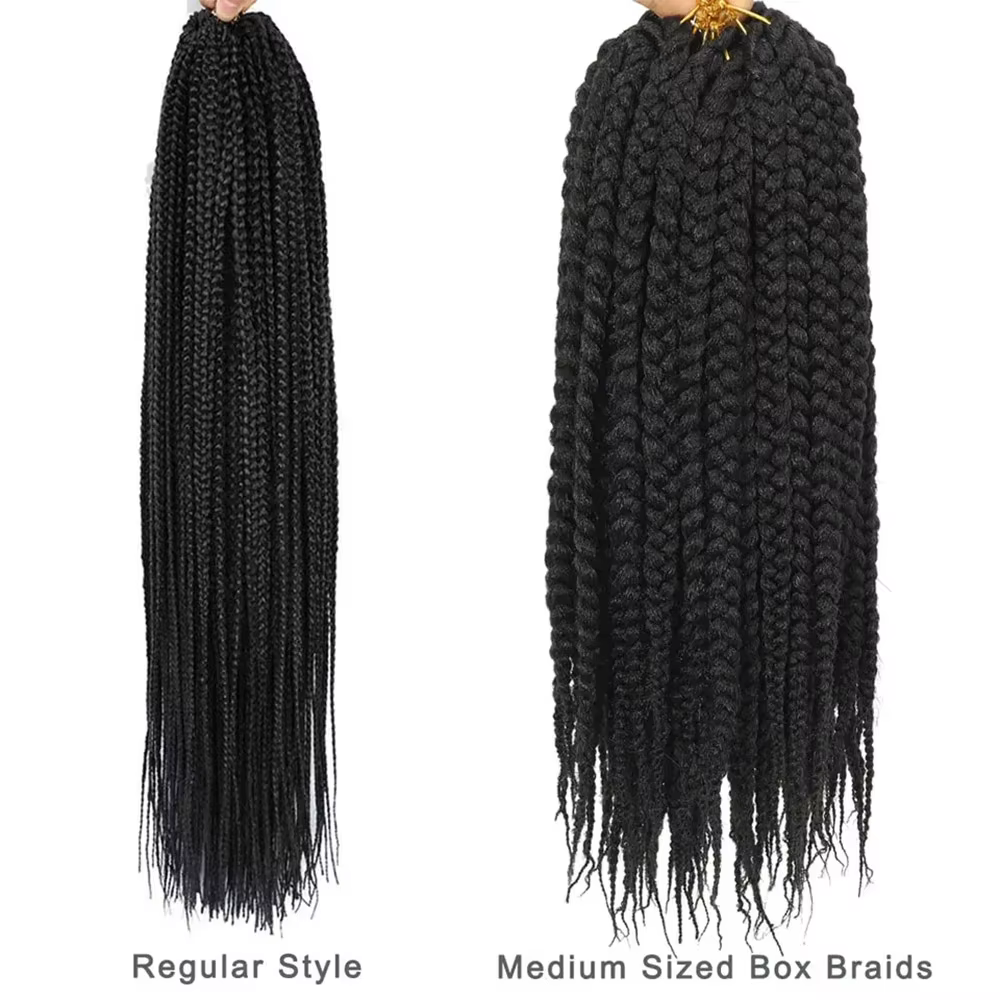 Tresses synthétiques moyennes de 18 pouces
