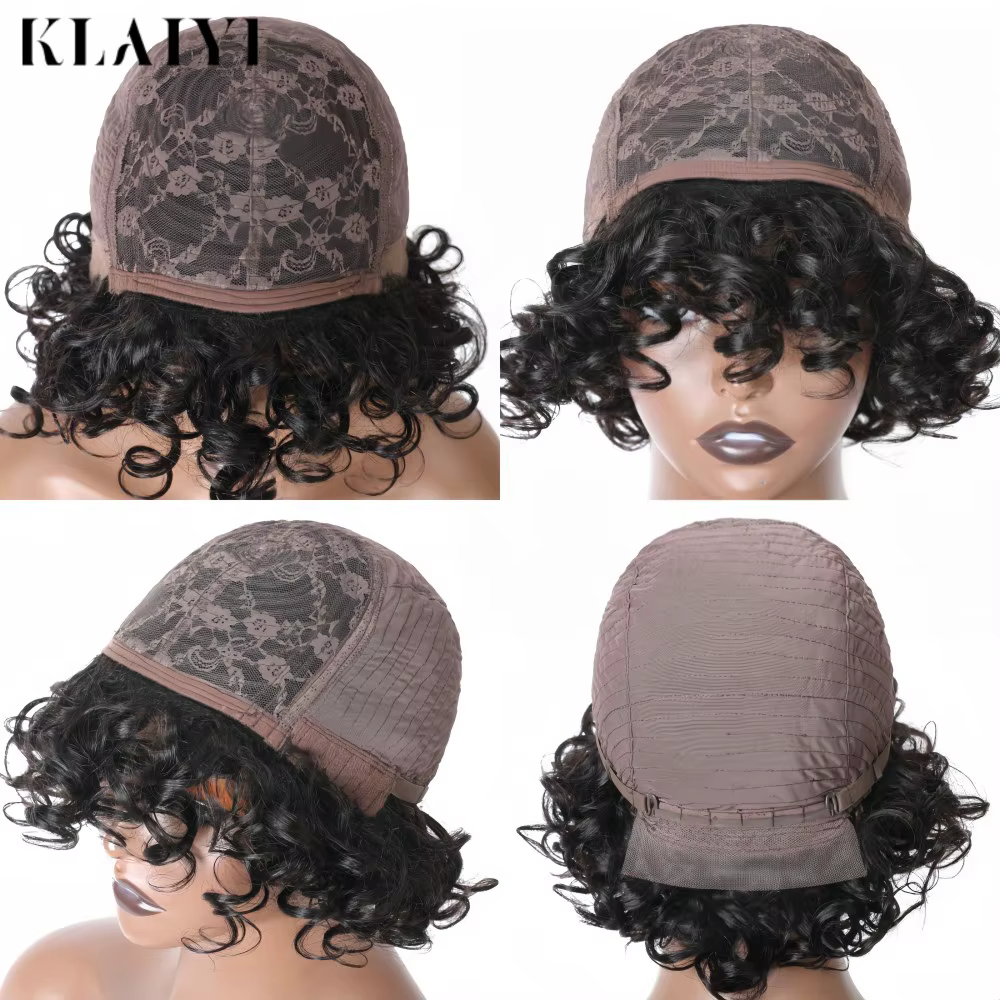 Klaiyi Hair – perruque de cheveux humains courts
