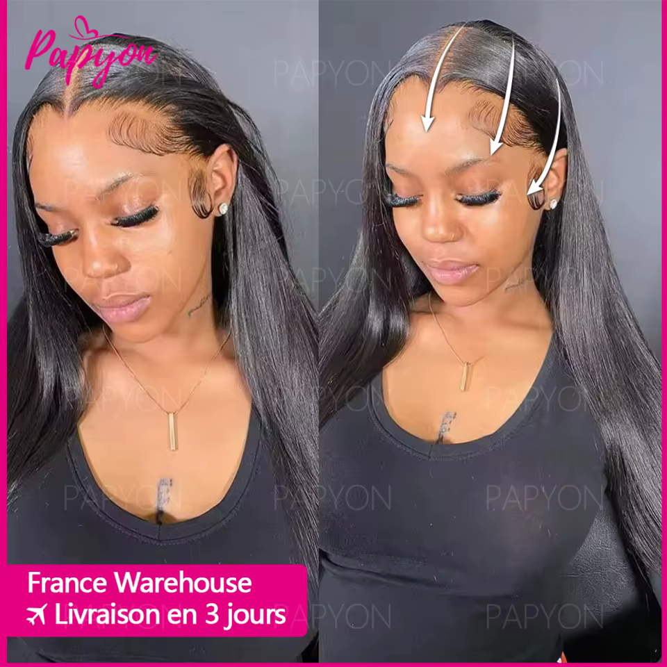 6x4 Perruque Cheveux Humain Sans Colle