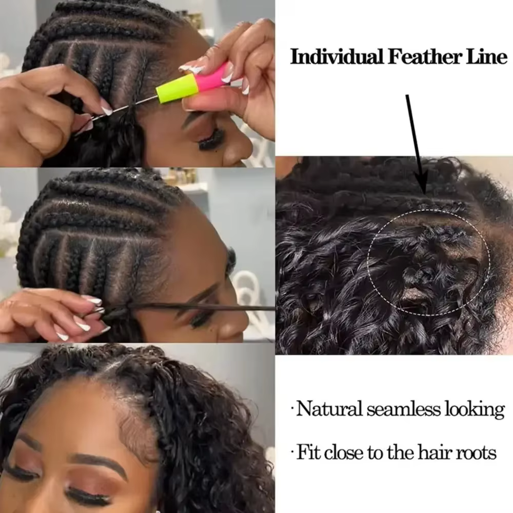Extensions de cheveux humains bouclés au crochet