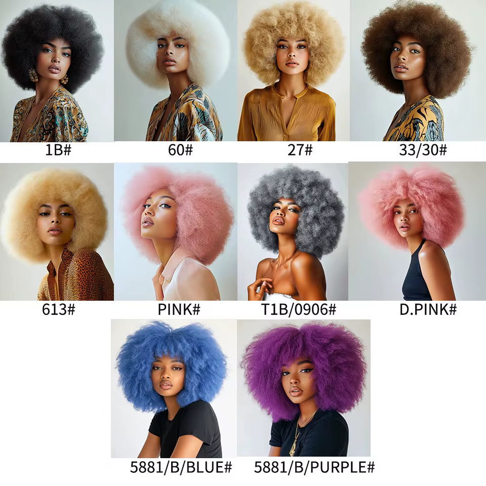 Perruque Afro bouclée blonde pour femmes noires