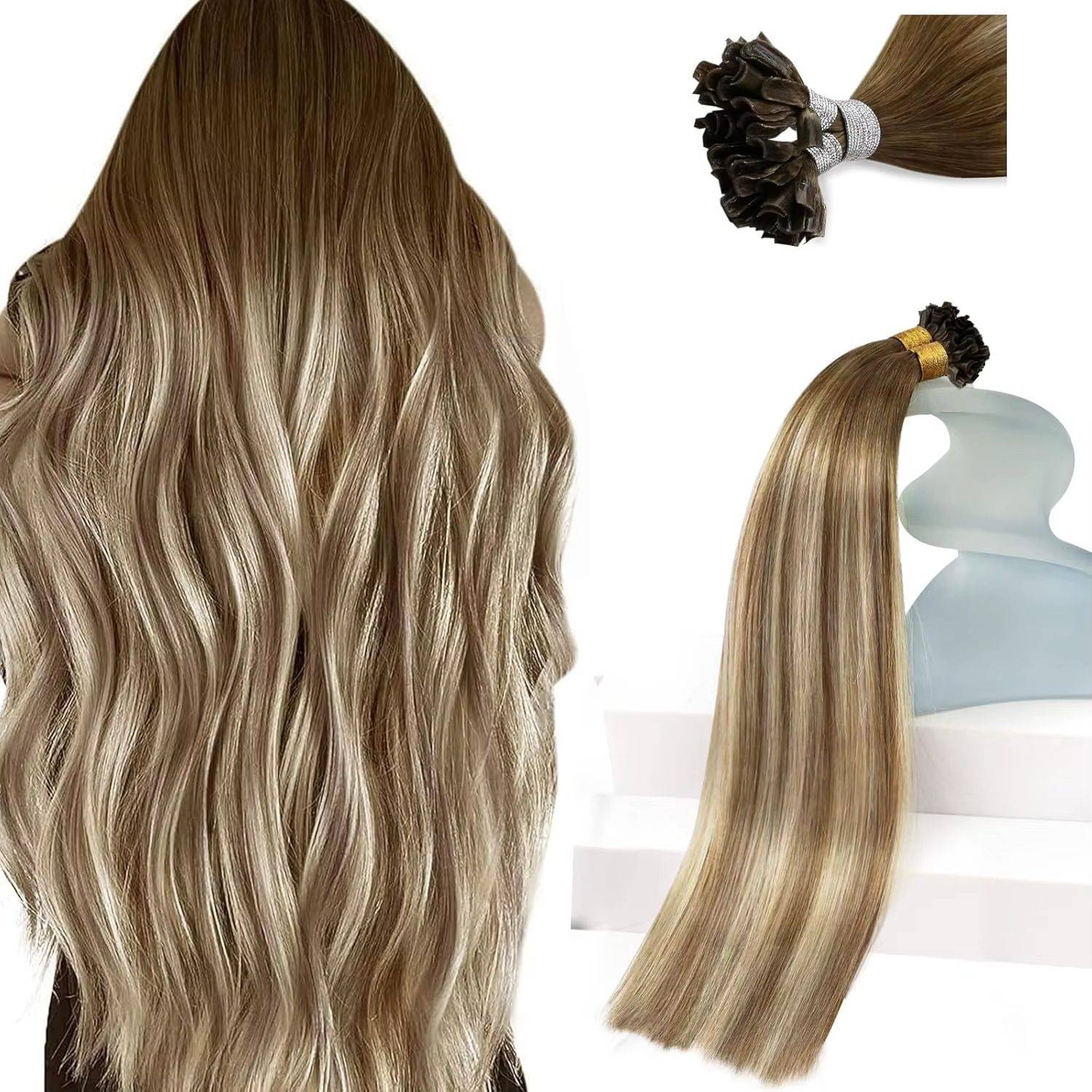U pointe pré-collé Extensions de cheveux vrais