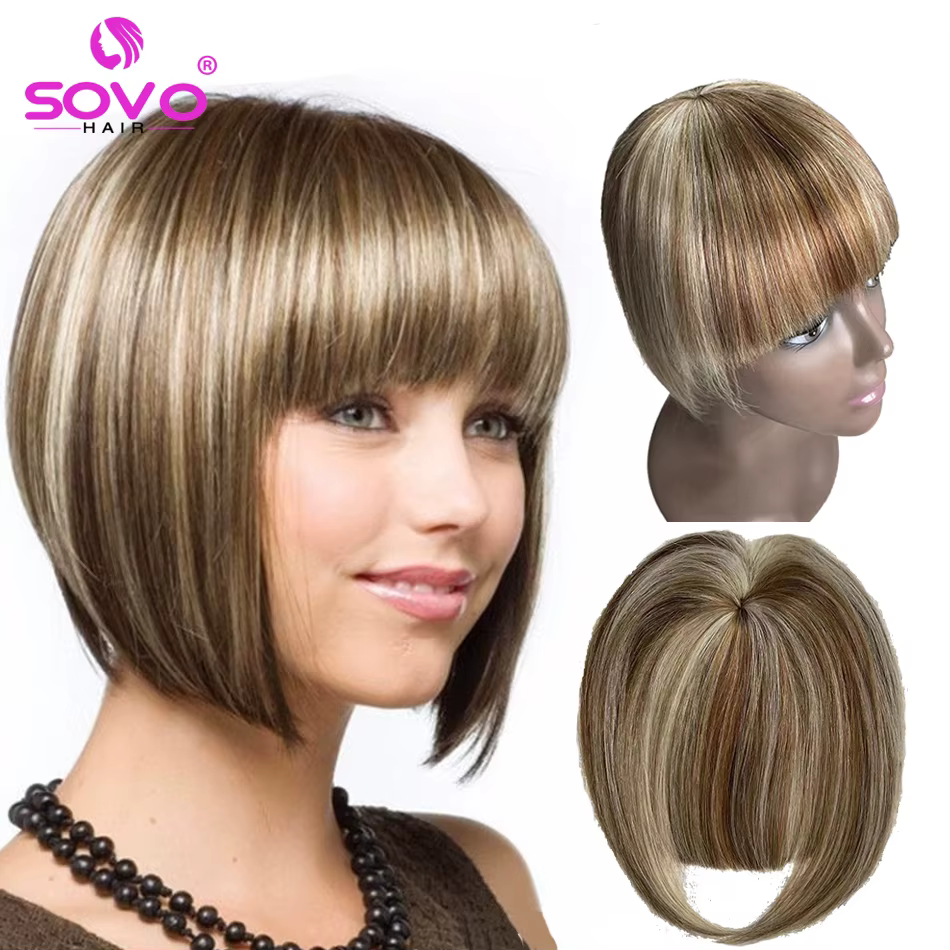 Clip de frange de cheveux humains