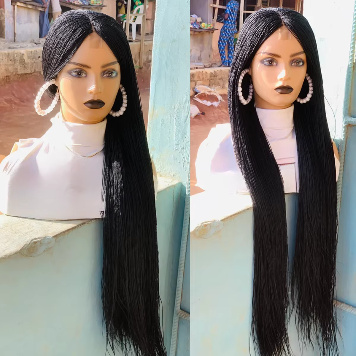 Perruque Afro Tressée Micro Million Twist Sans Colle pour Femmes Noires