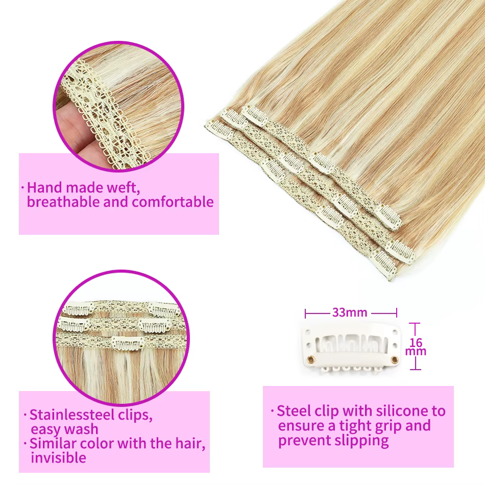 SOVO pince dans les Extensions de cheveux cheveux humains 3 pièces os droit pince Ins Extension de cheveux 60-90G vrais cheveux européens naturels 12-26"