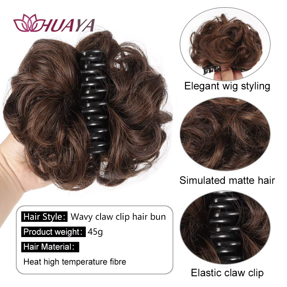 Chignon synthétique à griffes pour femmes