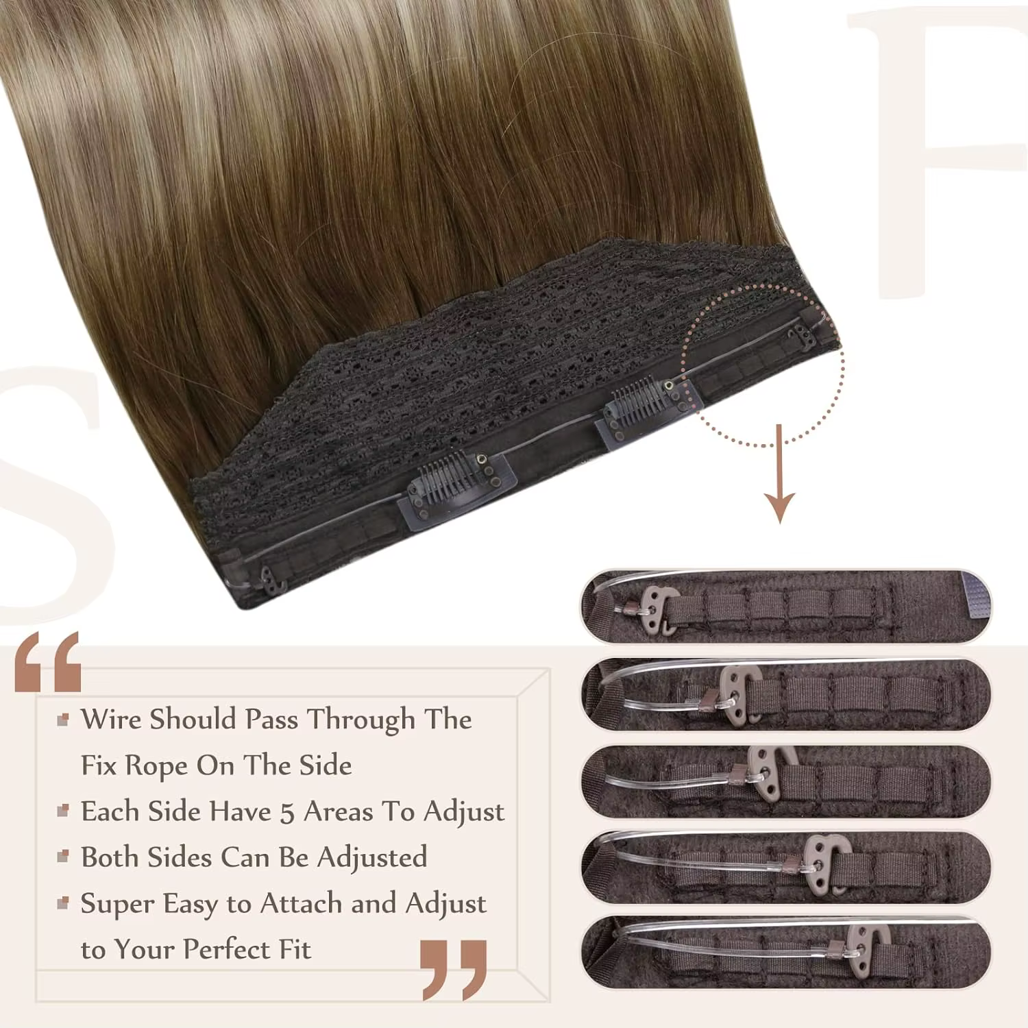 Extensions capillaires Full Shine Fish Line pour femmes