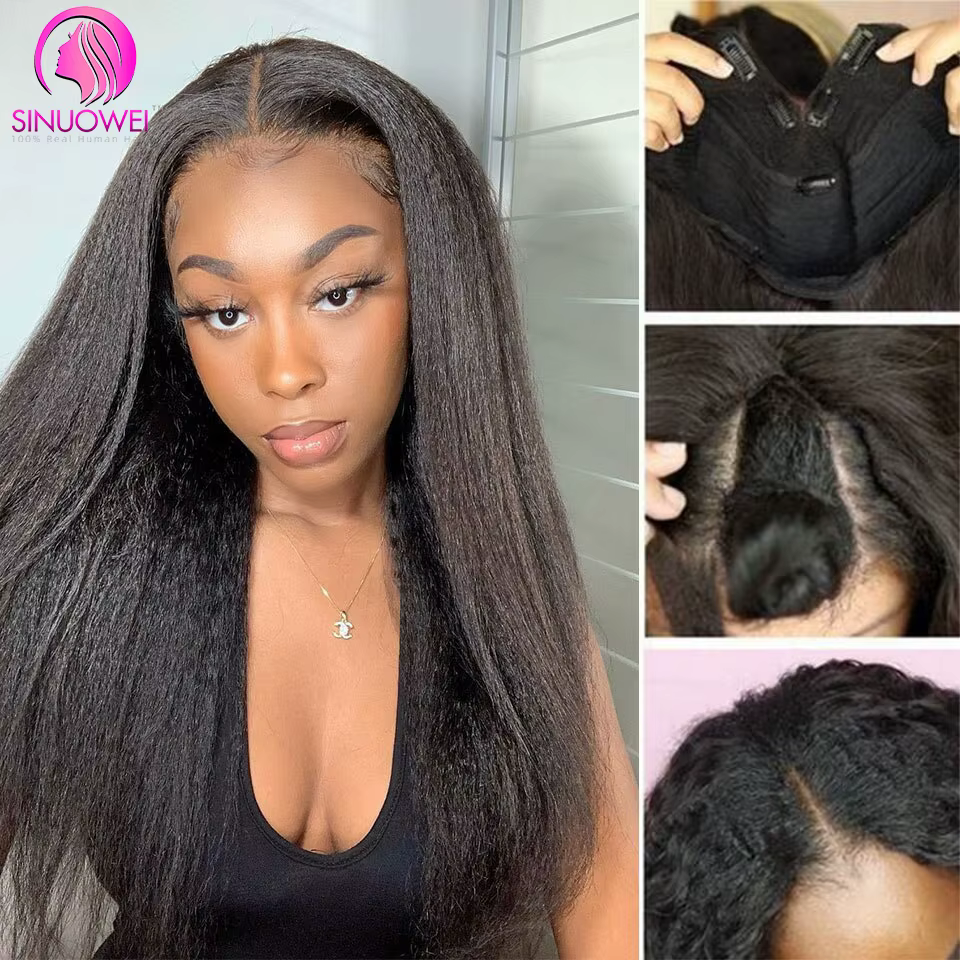 Perruque brésilienne en U/V 100 % cheveux humains