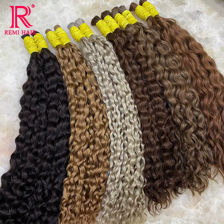 REMI Extensions de cheveux humains 100% naturels vietnamiens en vrac pour tressage