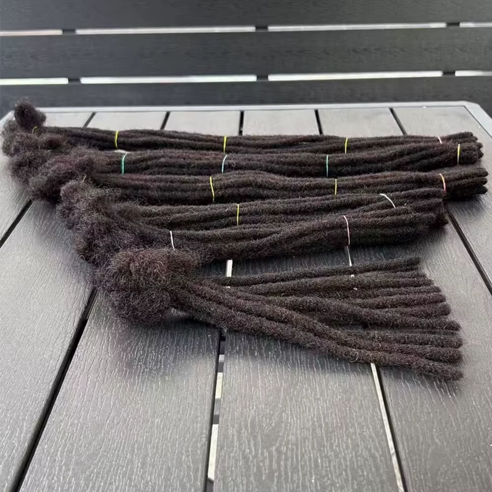 Extensions de dreadlocks de cheveux humains brésiliens de 6 à 20 pouces, vrais cheveux humains entièrement faits à la main, tresses au Crochet pour hommes et femmes