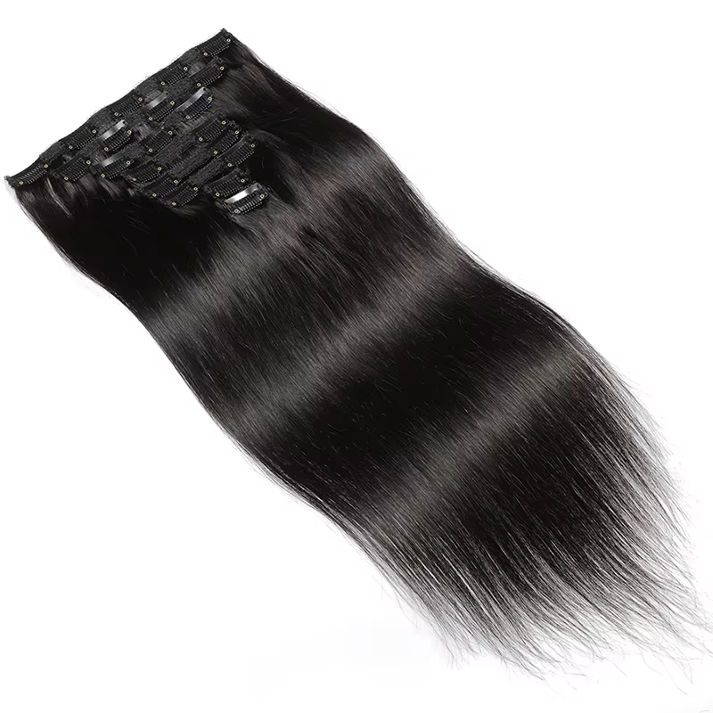 Clip droit dans l'extension de cheveux
