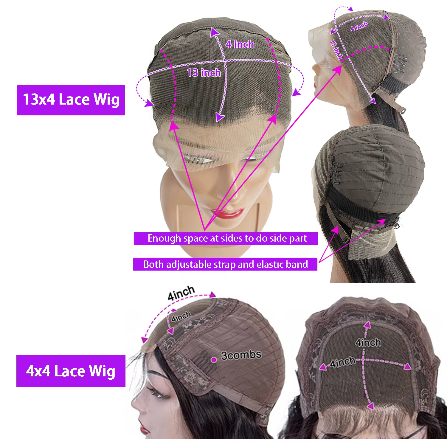 Perruque courte droite bon marché en cheveux humains brésiliens, perruque à dentelle frontale 13x4, perruque droite transparente avec fermeture en dentelle 4x4 pour femmes