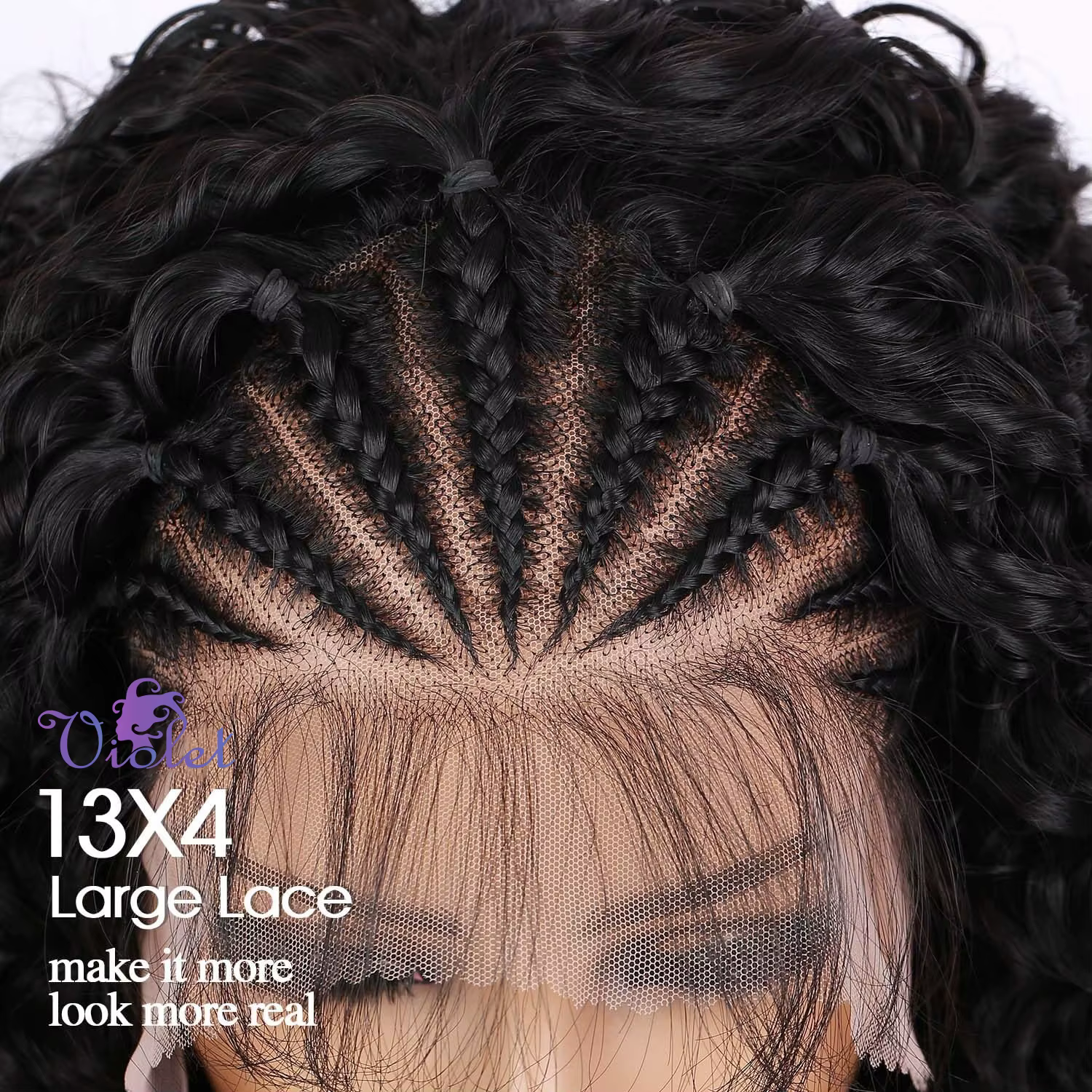 Perruque Bob tressée style cornrow