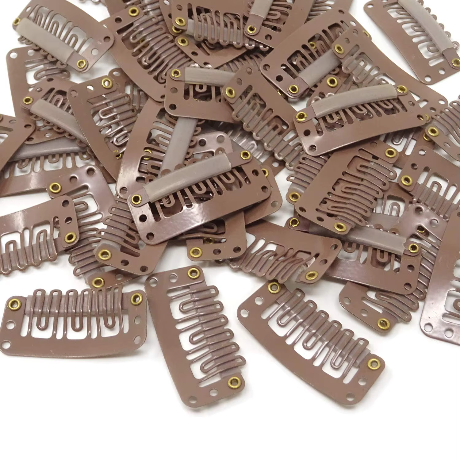 50 Clips pour trames de cheveux réels à clipser