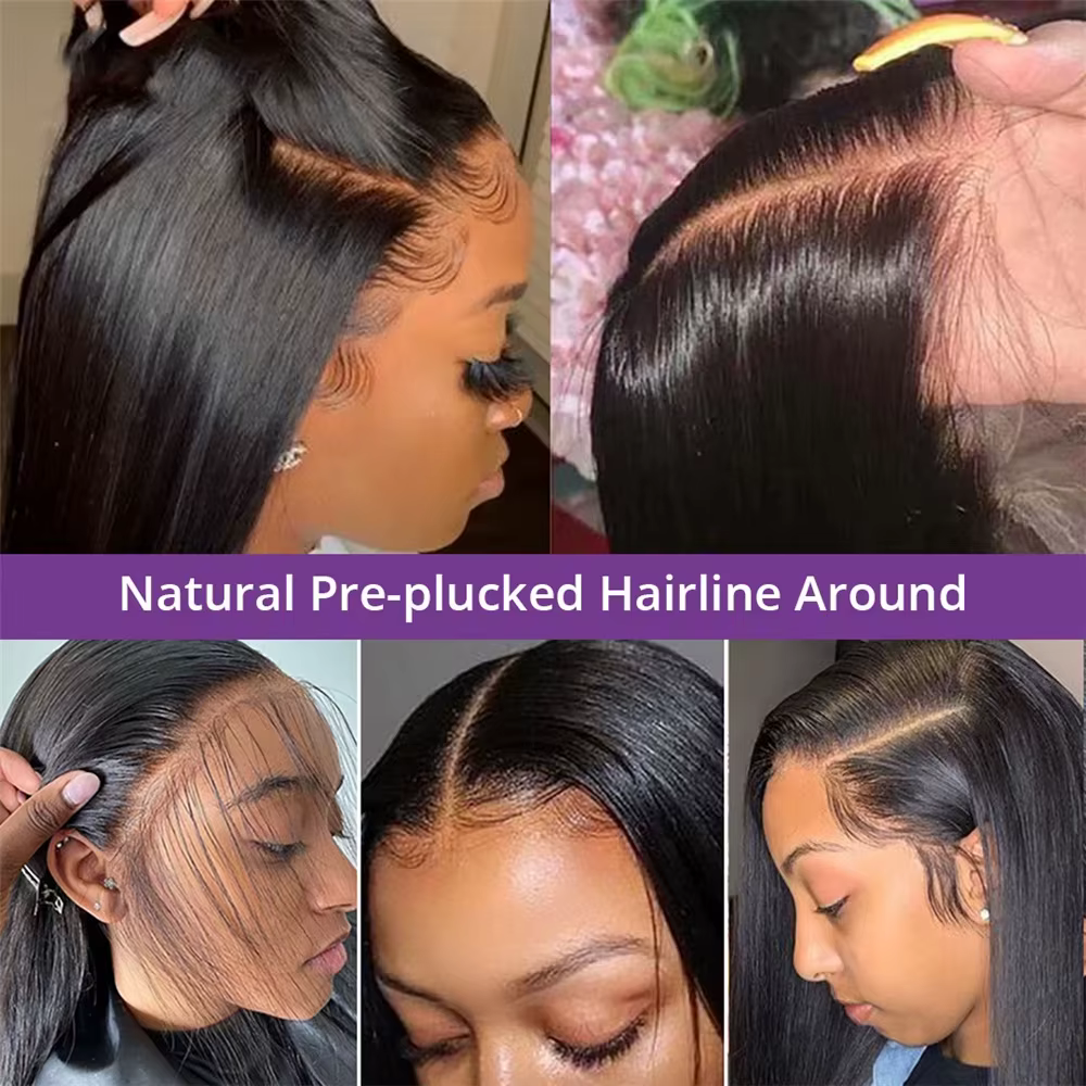 Perruque brésilienne pré-épilée en cheveux humains lisses