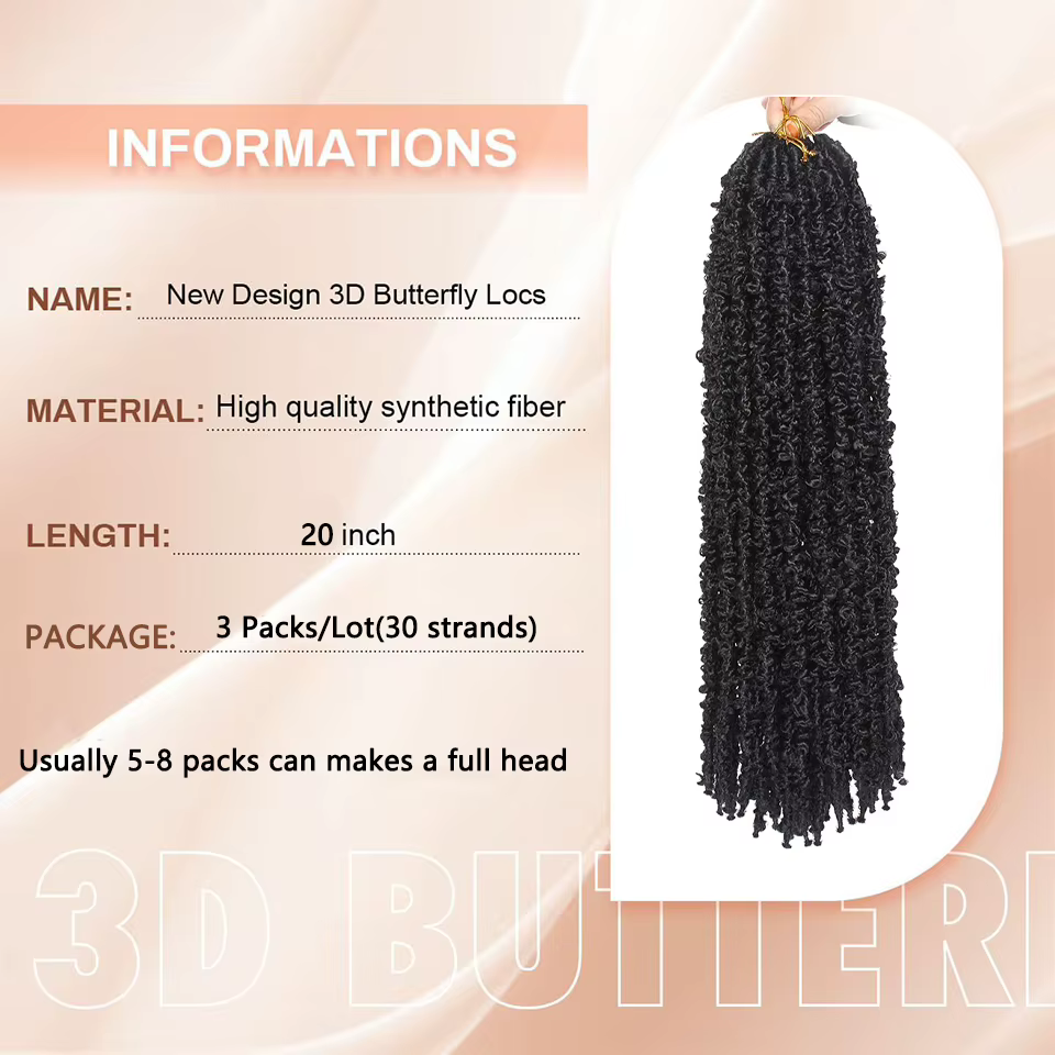 Extensions de cheveux au crochet Butterfly Locs