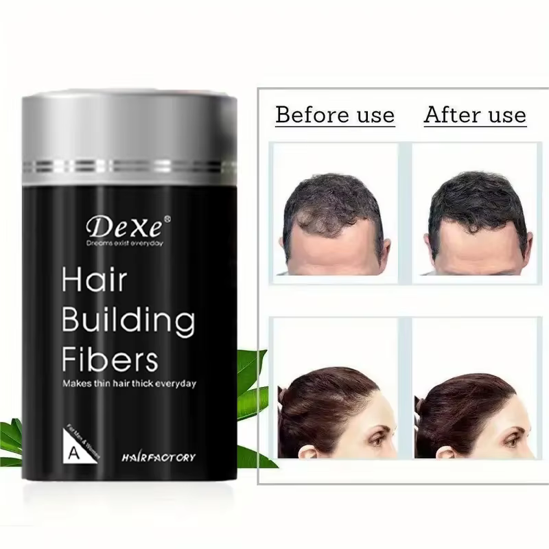 Poudre de fibres DEXE 22g : Fibers de renforcement capillaire pour cheveux plus complets